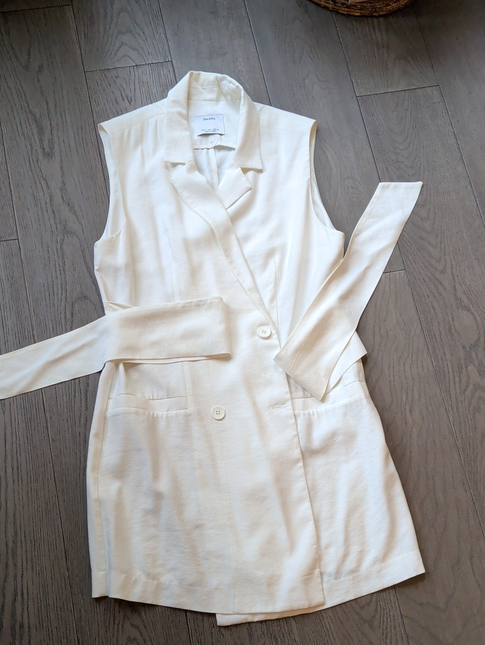 Sleeveless Cream Blazer Dress - Bershka